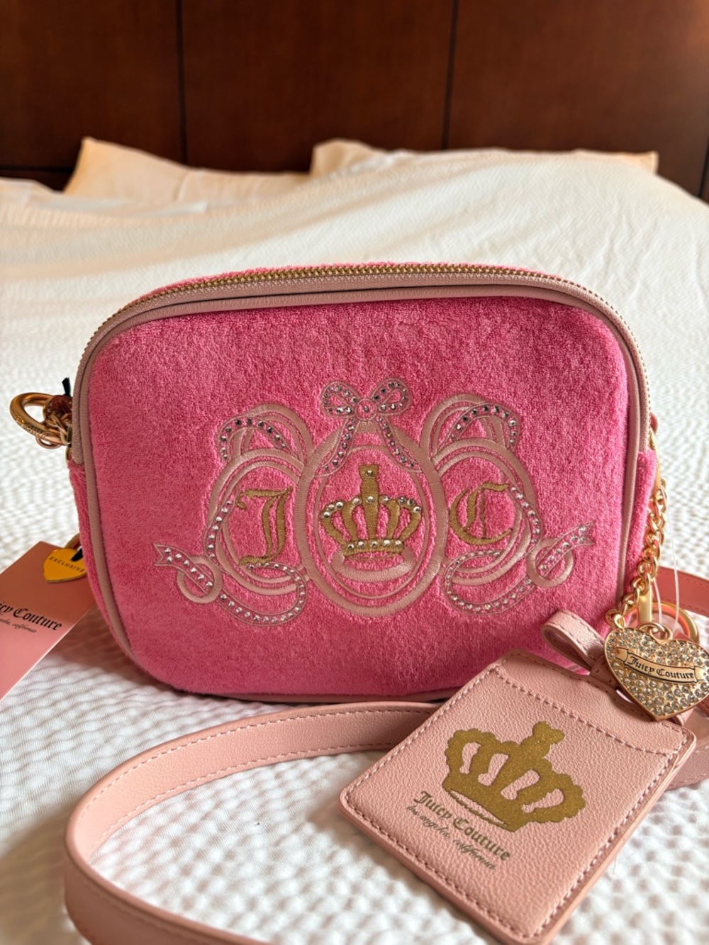NWT Juicy Couture Pink Juicy Lovers Club Crossbody Camera Bag Pink Lemonade